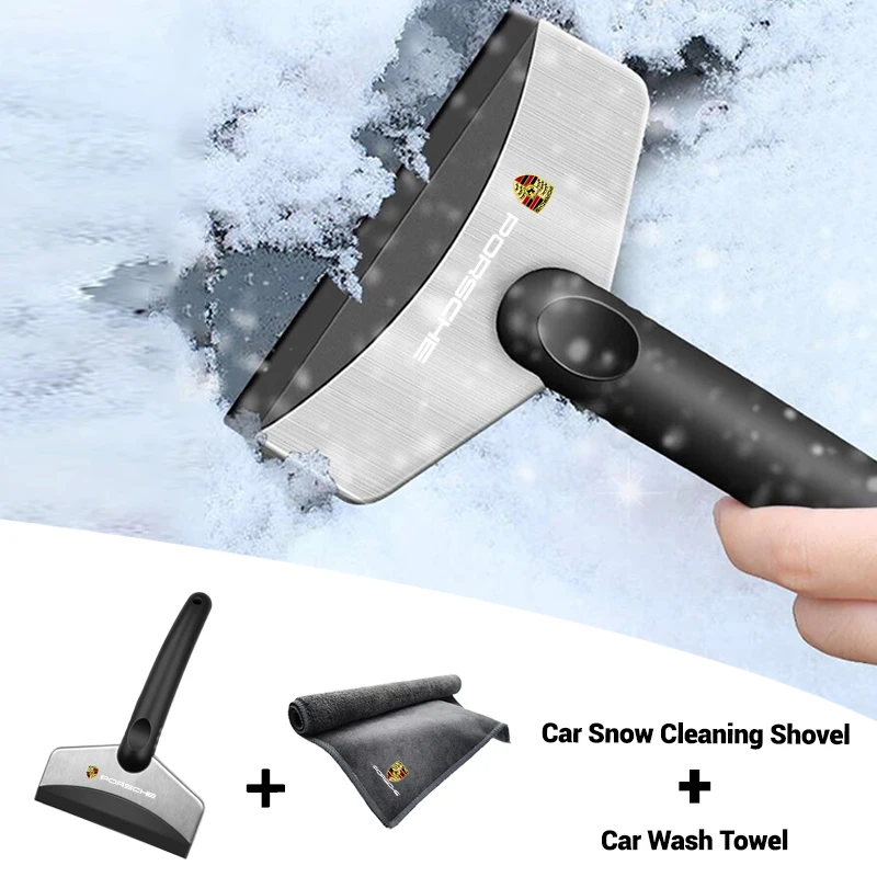 Car Snow Cleaning Shovel Suede Cleaning Wash Towel For Porsche Panamera Cayenne Taycan 911 718 Macan Carrera-GT Auto Accessories