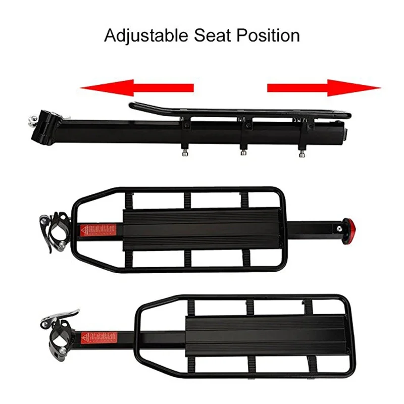 Snel afneembaar fietsrek van aluminiumlegering kan mensen op de achterbank dragen. Fietsachterbagagerek