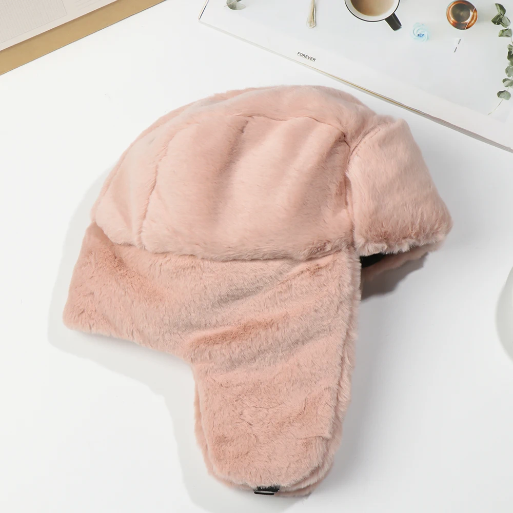 Women Men Windproof Earflap Bonnet Winter Hat Snow Caps Russian Ushanka Bomber Hat view 3