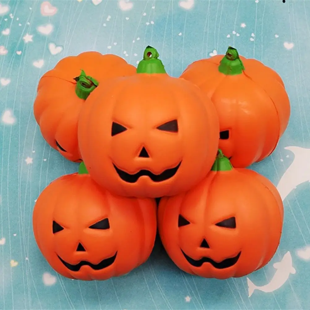 8Pcs Halloween Pumpkin Squeeze Decompression Stress Relief Kids Sensory Slow Rising Squeezers Party Fun Vent Relaxation Game