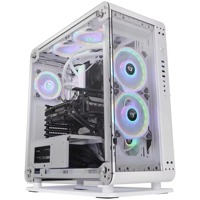 Open wall mounted case sea view room chassis 360 water cooled desktop computer chassis