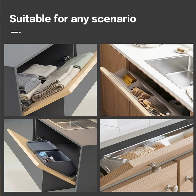Cabinet Tilt Out Organizer Hardware 45 Degree Downward Opening Soft Close Hinge Spring Damper Adjustable Metal Hardware