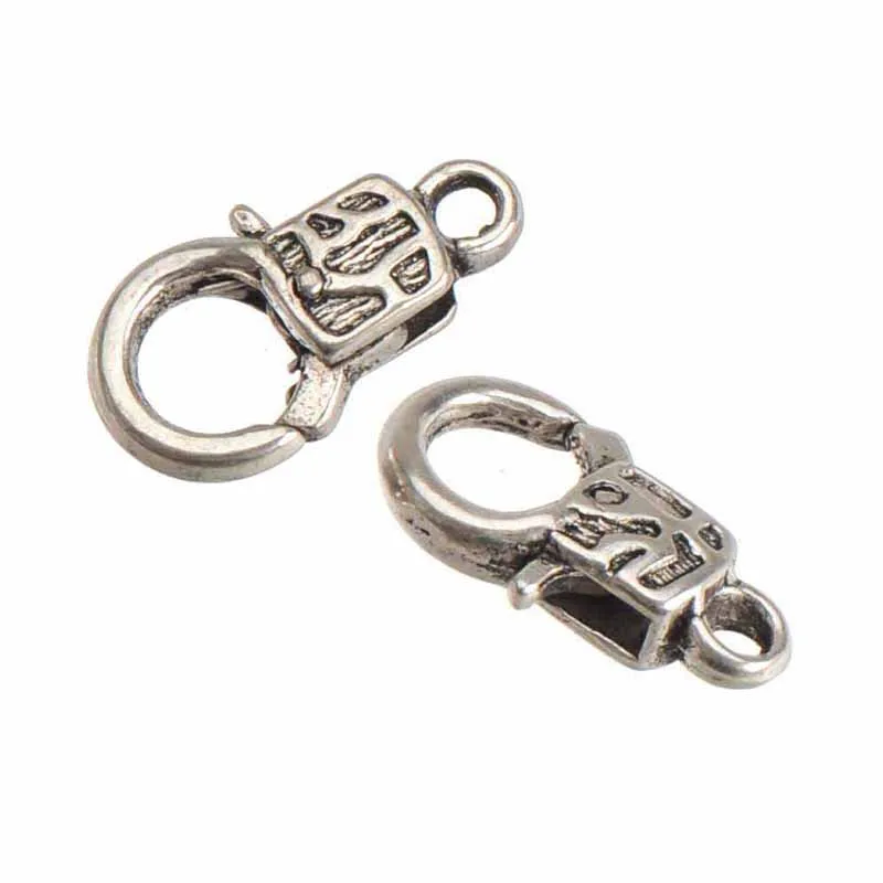 30pcs Metal Clasp Buckle Crafts Bracelets Hooks Clothes Diy Vintage Silver Plated Spring Square Alloy 18mm Jewellery Accessories