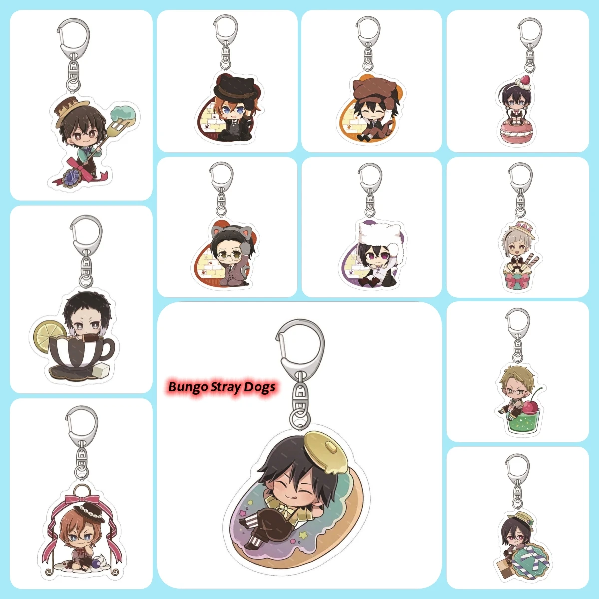 Cute Cartoon Boy and Dog Story Breloczek do kluczy Anime als Słuchawki Tornister Stojak Wisiorek Diy Akcesoria Ins Stojący Znak Prezent 6CM