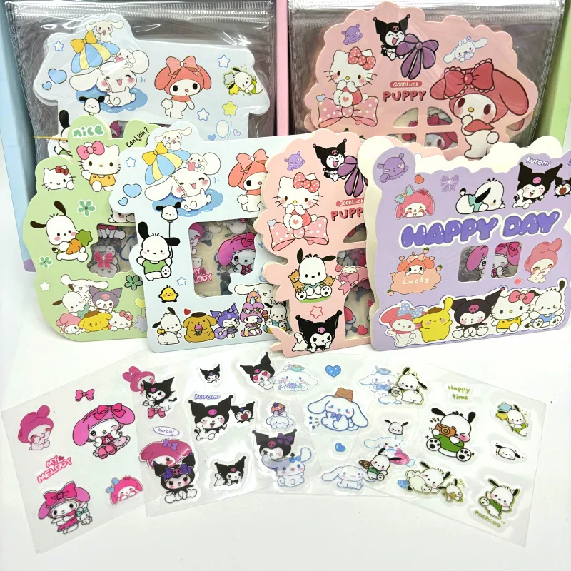 4 pack/lot Sanrio Melody PET Stickers Cartoon Pochacco Scrapbooking DIY Diary Decorative Sticker Album Stick Label Stationery