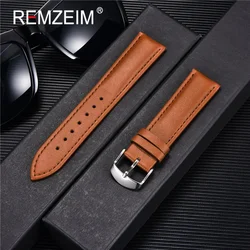 Watchband Soft Calf Genuine Leather Watch Strap 14/16/18/20/22mm High Quality Watch Band Accessories Wristband Red Blue Black