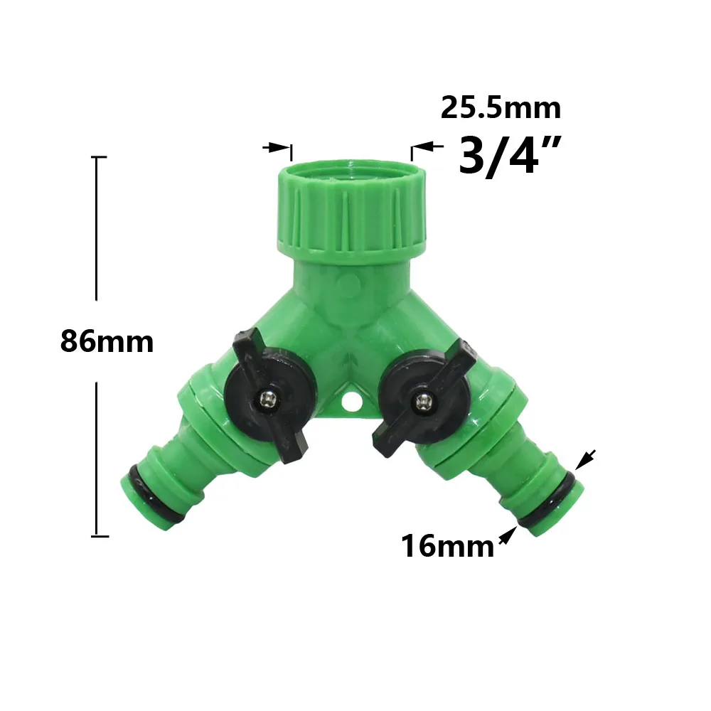 1/2 3/4 inch 2-Way Garden Hose Water Splitter Y Type Hose Connector Quick Coupling Drip Irrigation System Water Controller Valve