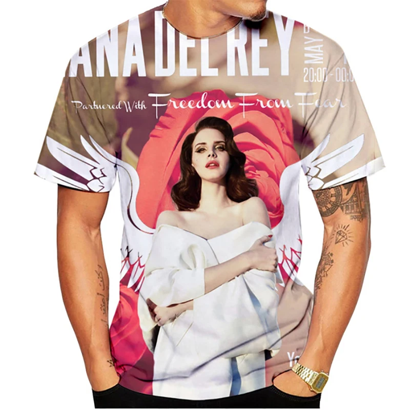 Lana Del Rey 3D Print T-Shirt Men Women Short Sleeve T Shirts Streetwear Oversized Harajuku Fashion Kids Tees Tops Man Clothing