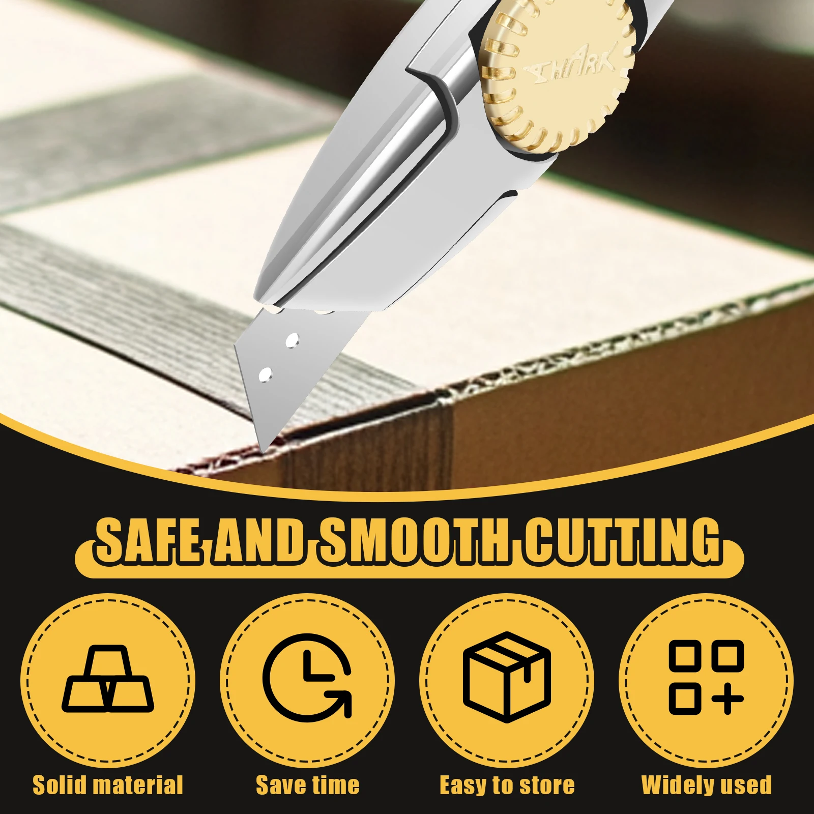 Carpet Knife Aluminium Roofing Knife with Solid Brass Knob Double Notched Blade Easy to Use Secure Comfortable Carpet Knife