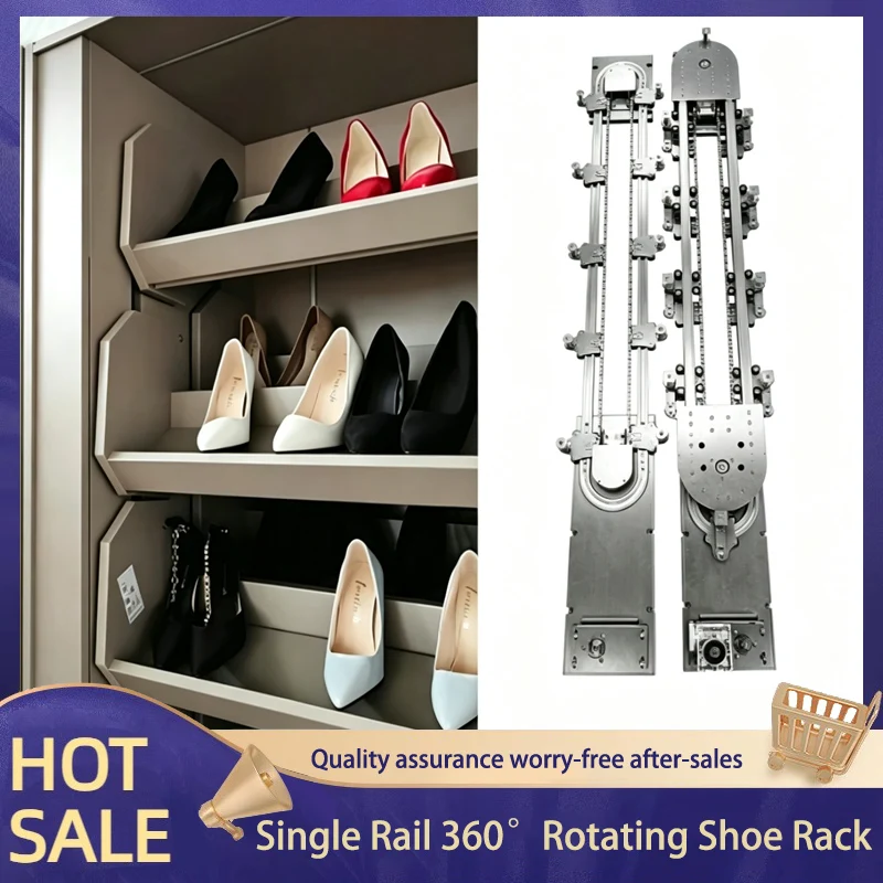 Electric 360 Rotating Lifting Shoe Rack Hardware Multilayer Smart Storage Cabinet System Auto Turnover Space Saving Organizer
