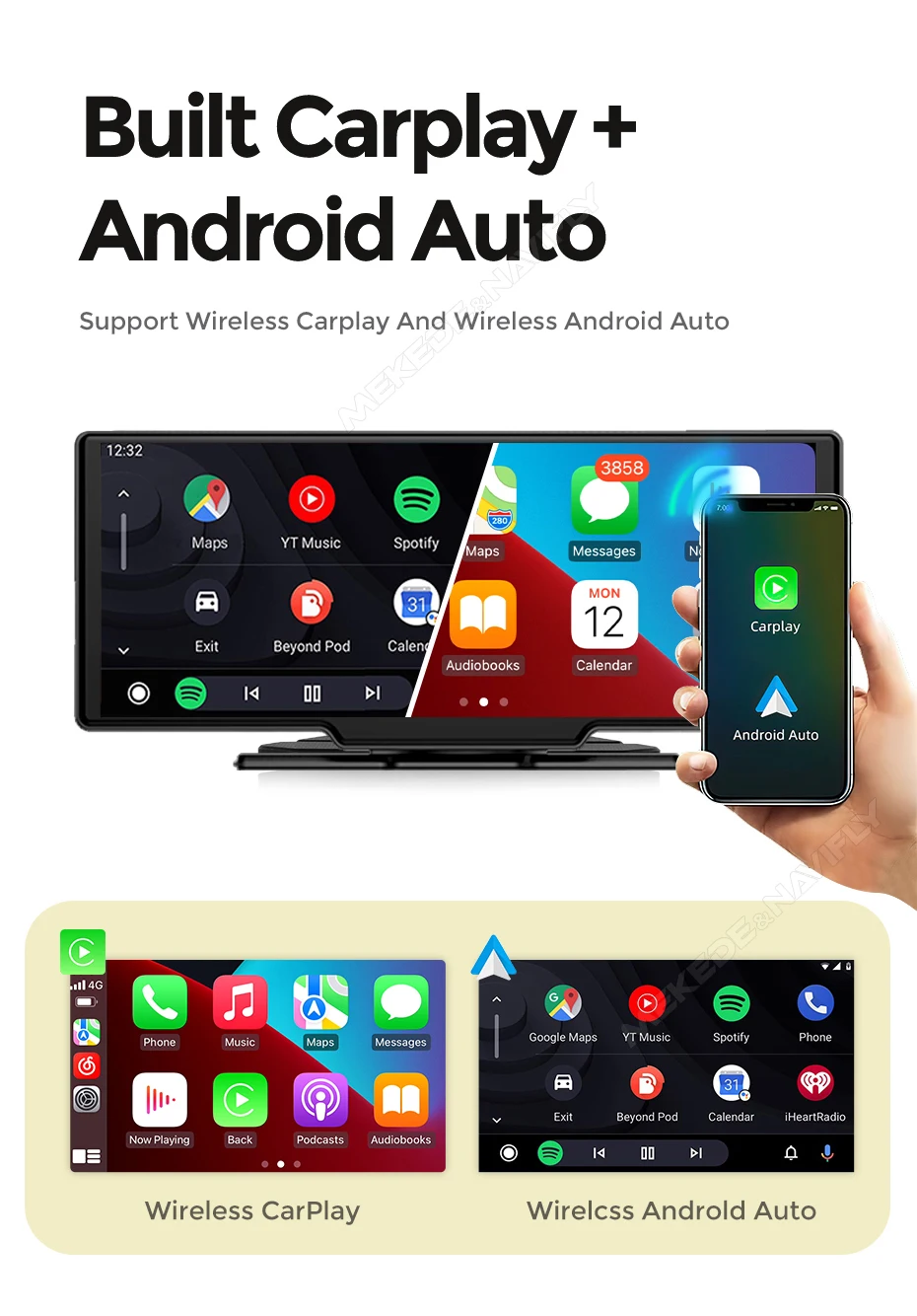 MEKEDE 6,86-zoll Universal Auto Radio Drahtlose Carplay Android Auto MP5 Player Multimedia Recorder FM AUX DSP BT – Detail 21