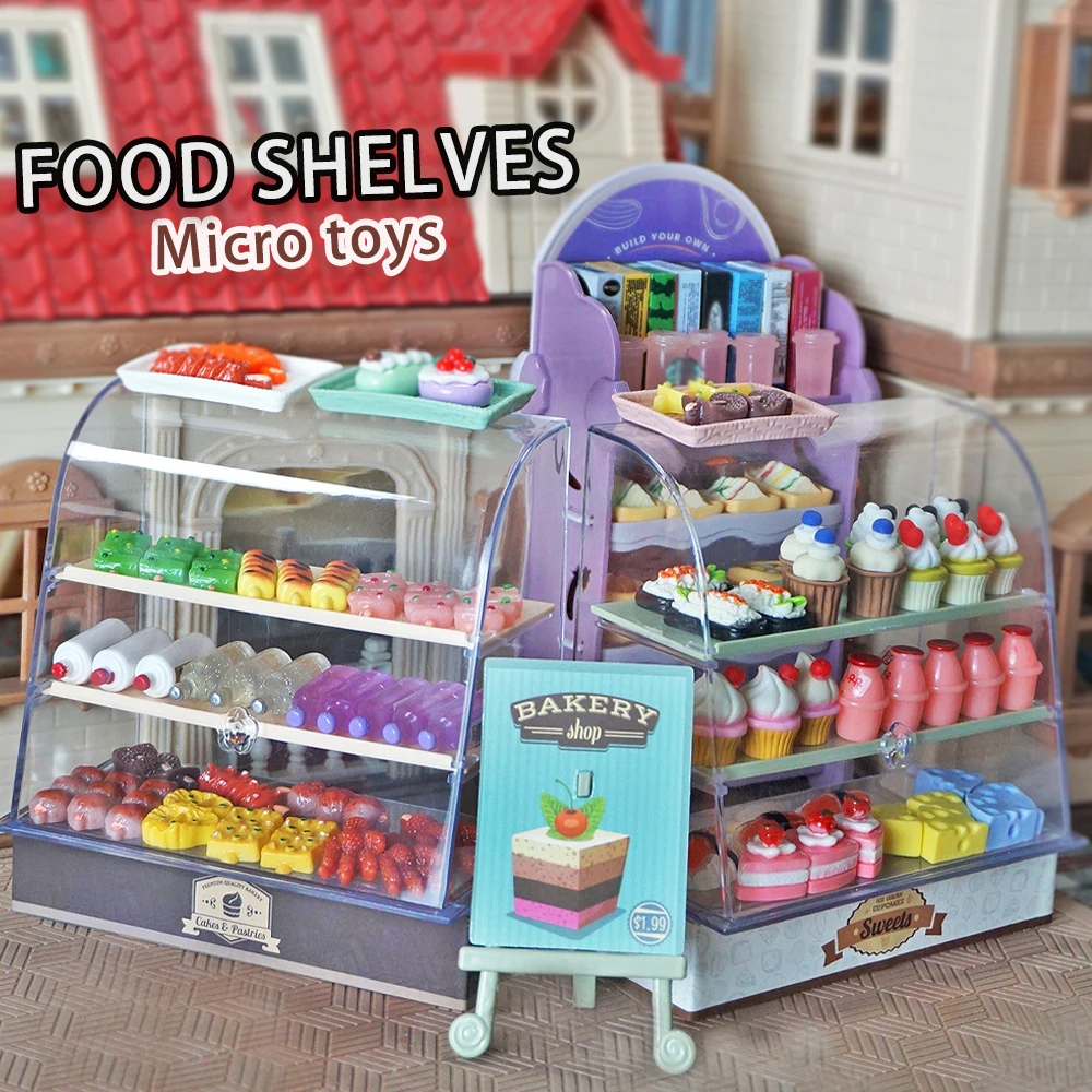 1/12 Miniatur Supermarkt Display Stand Registrierkasse Puppenhaus Möbel Mini Lebensmittel Modell Küche Spielzeug Micro Dekorationen Geschenk