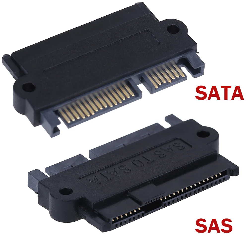 Professional SFF-8482 SAS To SATA 180 Degree Angle Adapter Converter Straight Head SATA Supports Up to 6GB SATA3 Mode