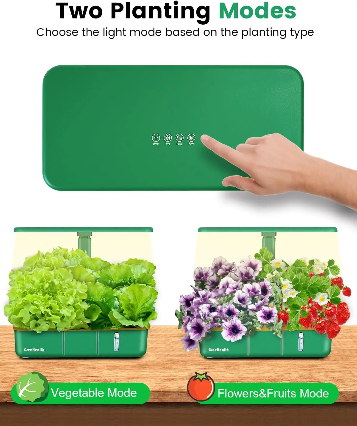 Kit de sistema de cultivo hidropónico, 15 cápsulas, para jardín de hierbas de interior con LED, espectro completo, luz para cultivo de plantas, Kit de germinación de plantas