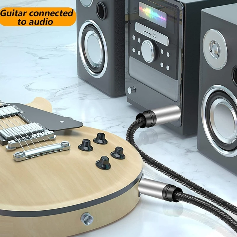 1/4 to 1/4 Cable Guitar Cable Instrument Cable 6.35mm Mono Jack TS Unbalanced Patch Speaker Cable for Electric