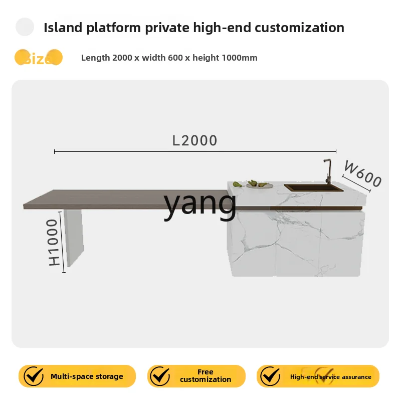 

TGF Home Living Room Partition Cabinet Dining Table Rock Slab Island Kitchen Sideboard Cabinet Internet Celebrity Style