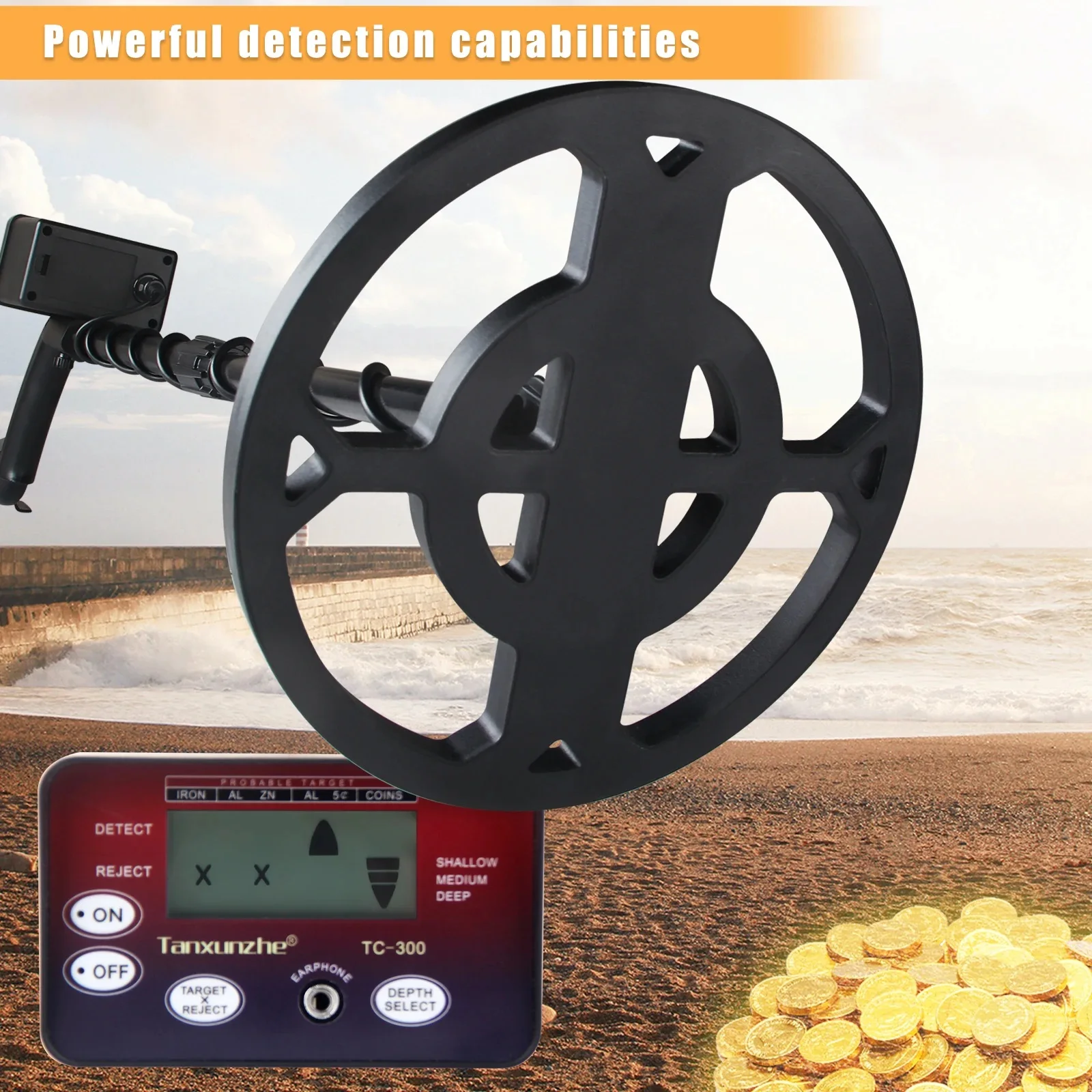 Metal Detector TC300 TC200 Underground Pinpointer Treasure Hunter Gold Depth Digger Hot Sell for Detecting Valuable Objects