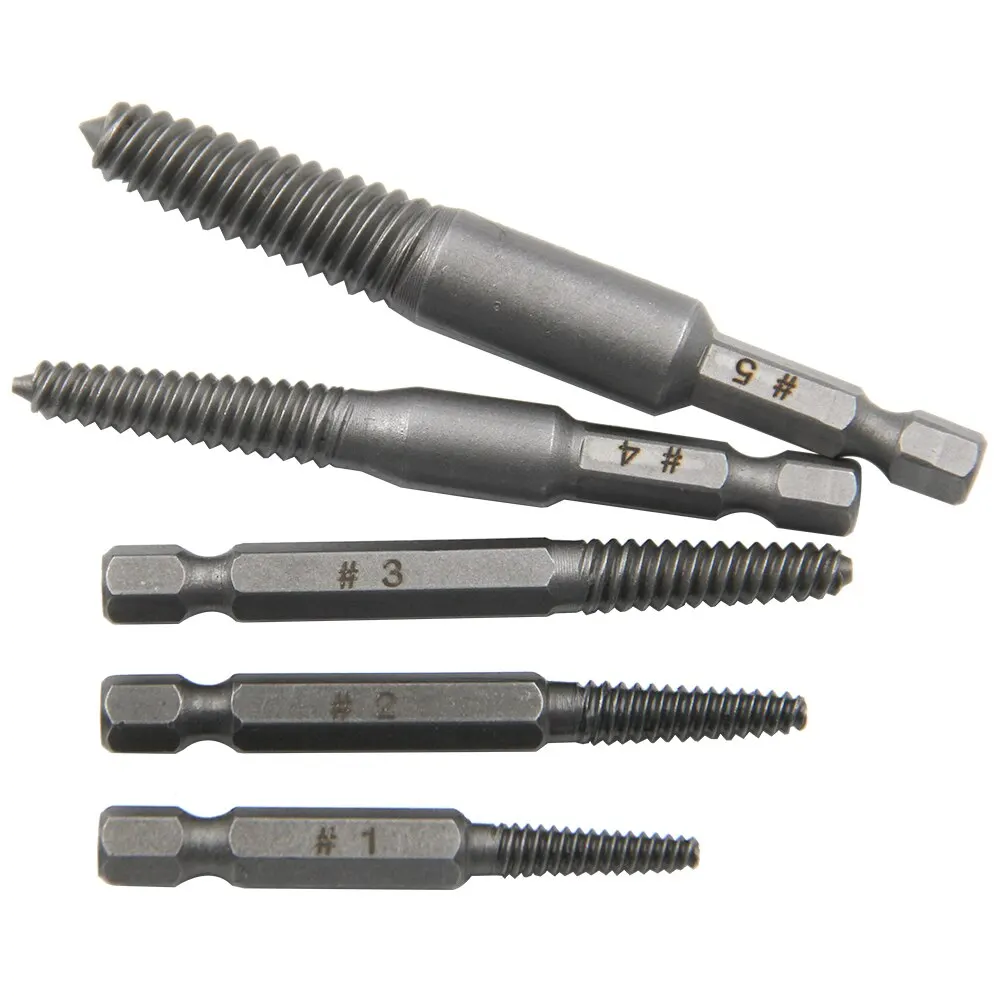 5/10PCS Hex Shank Screw Extractor Set Broken Head Screwdriver Electric Drill Tool Kit for Removing Stripped Screws