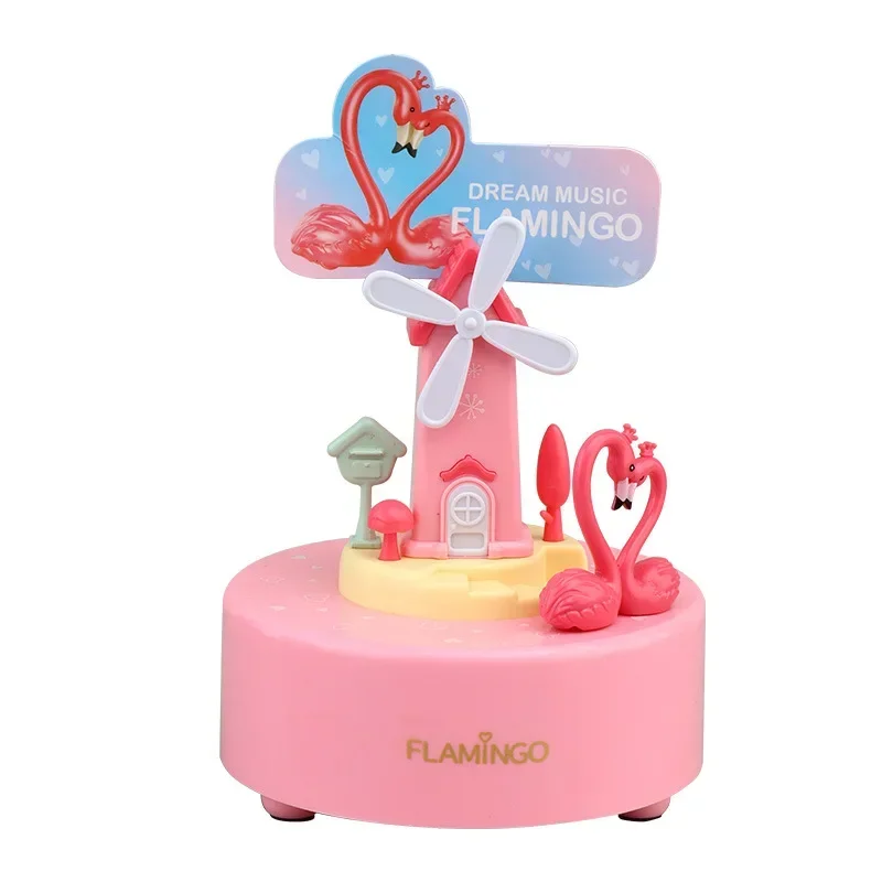 Home Tabletop Decorations Wind-up Revolving Musical Box Rotating Music Boxes Birthday Valentine Gift