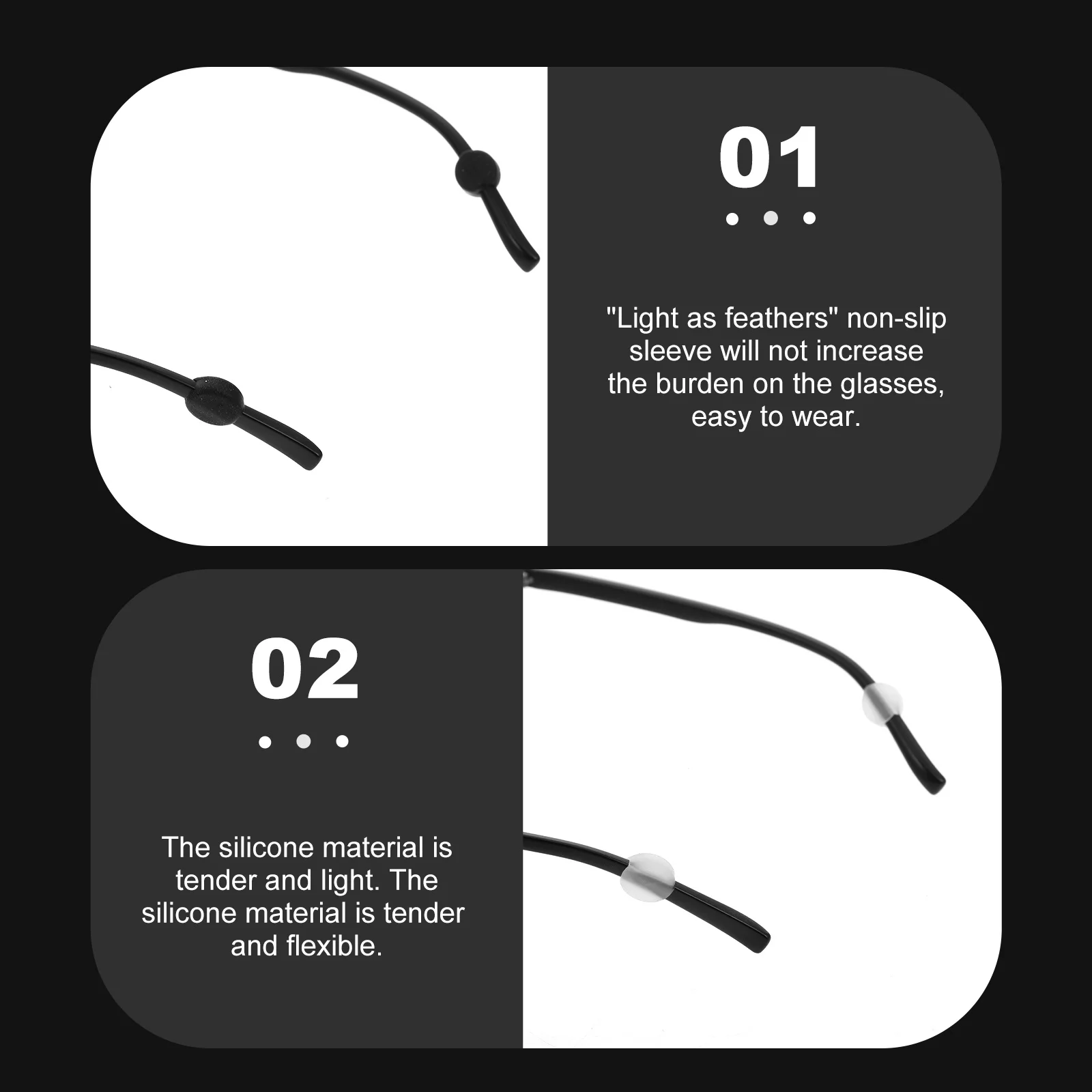 

40 Pcs Glasses Anti-slip Cover Comfortable Retainers Sunglasses Leg Covers Eyeglasses Supplies Grip Oval-shaped Silica Gel