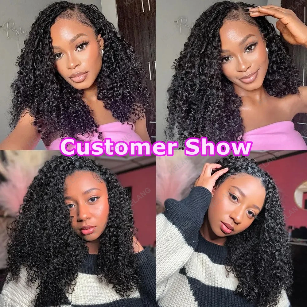 Crochet Human Hair Knotless PreSeparated Tight Kinky Curly Crochet Hair Deep Curly With String PreLooped Feather Hair Extensions