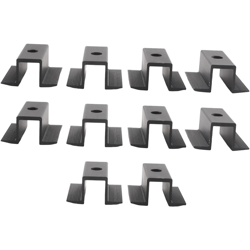 10 X Centre Clamp PV Solar Panels, Black, Module Clamp For All Frame Heights, Solar Panels Bracket For Solar Panels Roof-Hot