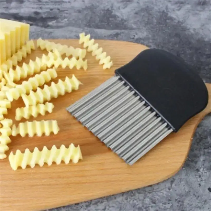 Wooden Potato Grid Slicer Vegetable Grater Corrugated Net Chopper Cutter Wave Knife Chipper Salad Kitchen Shredder Peeler Masher