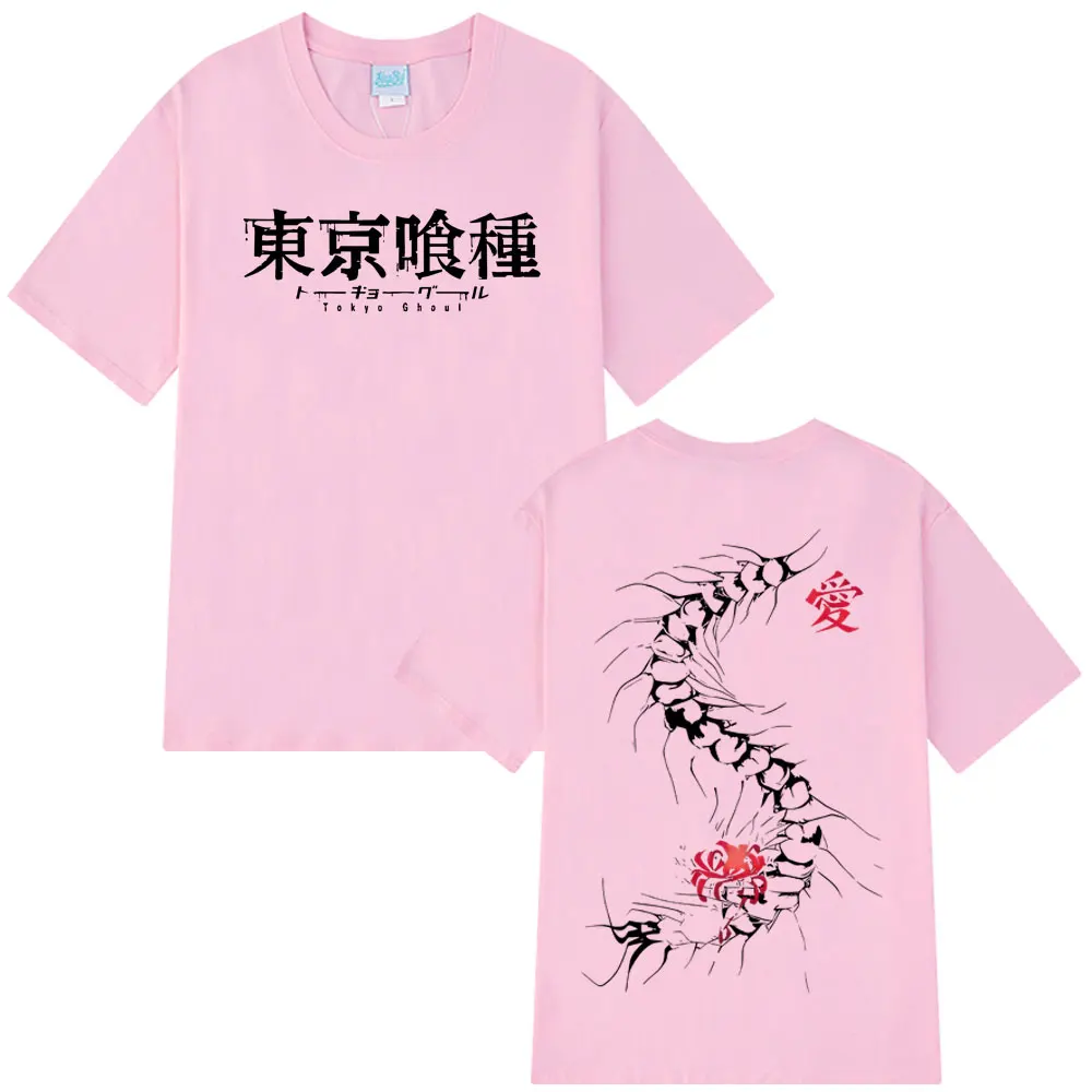 อะนิเมะโตเกียวกูล คานากิ เคน แมงมุมเสื้อยืดผู้ชายผู้หญิงแฟชั่นผ้าฝ้ายคุณภาพสูงหลวมแขนสั้นเสื้อยืดคุณภาพสูง