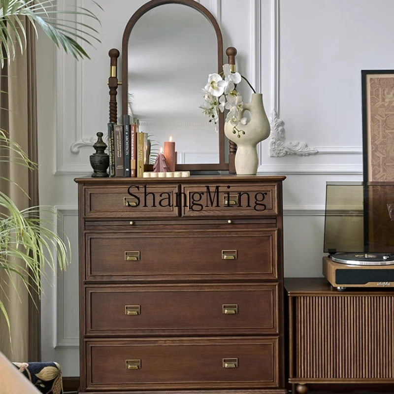 FG good-looking  retro solid wood full-body mirror bedroom full-length mirror cloakroom home wall-mounted half-body mirror