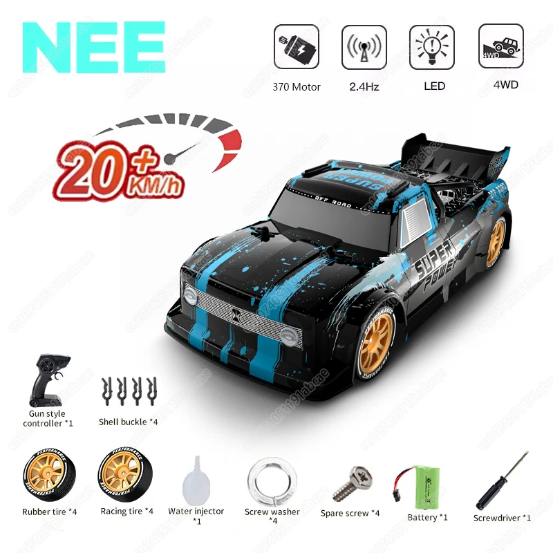 Drift Rc Car 1:16 4wd Full Proportional 2.4g Drift Spray High-Speed Vehicle Simulation Led Lighting Toys For Boys