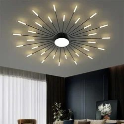 Modern LED Ceiling Lamps Acrylic Sunflower Ceiling Lights Brushed Antique Gold Creative Chandelier Living Dining Room Lighting