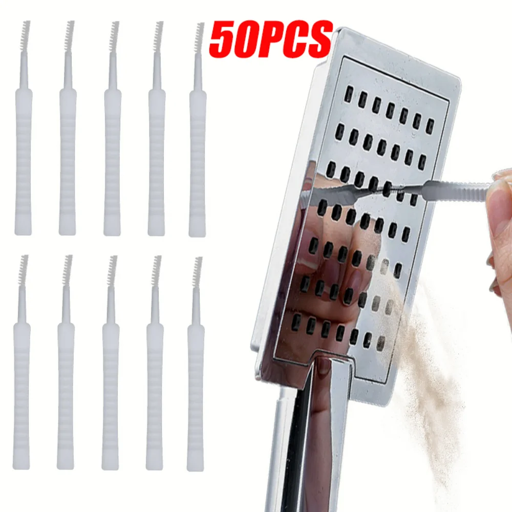 10/50Pcs Shower Head Brushes Anti-clogging Gap Cleaning Brush Micro Nylon for Bathroom Shower Head Mobile Phone Hole Keyboard