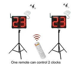 Lightweight Aluminum 24-second Shot Clock, Possession Clock with Synchronized Countdown Timers for Basketball Games, Set of 2