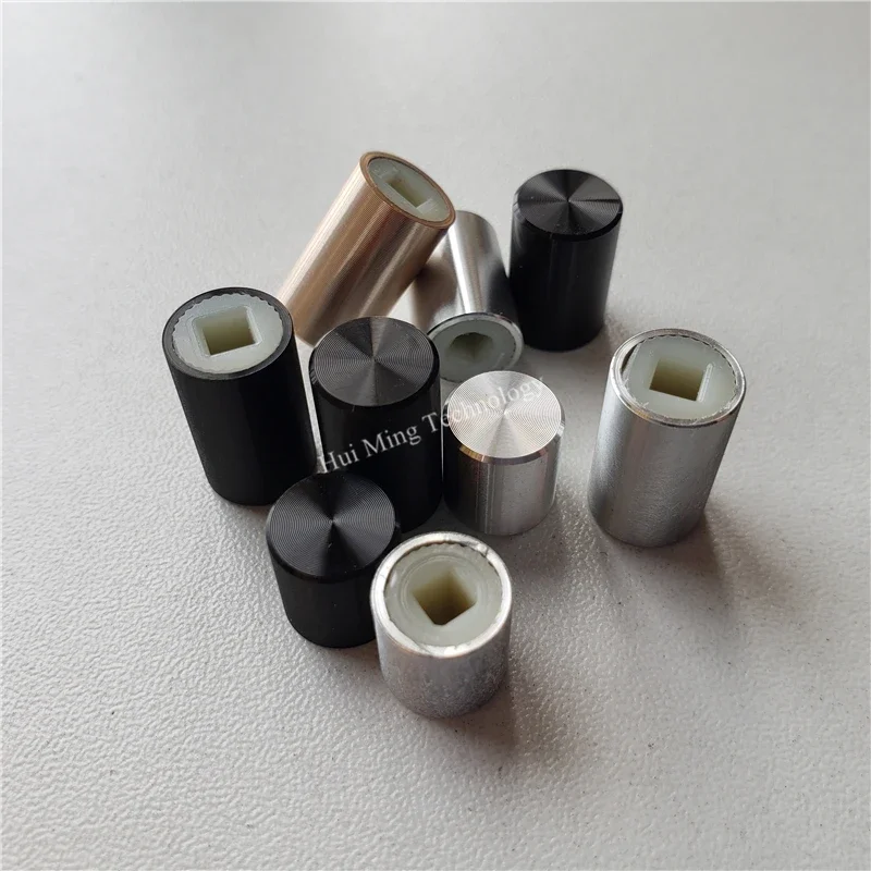 15Pcs Aluminum Alloy Knob Power Switch Cap 9.5*10 9*14 Square 3.2*3.2 Hole Button Caps Headphone Amplifier Chassis Panel Buttons