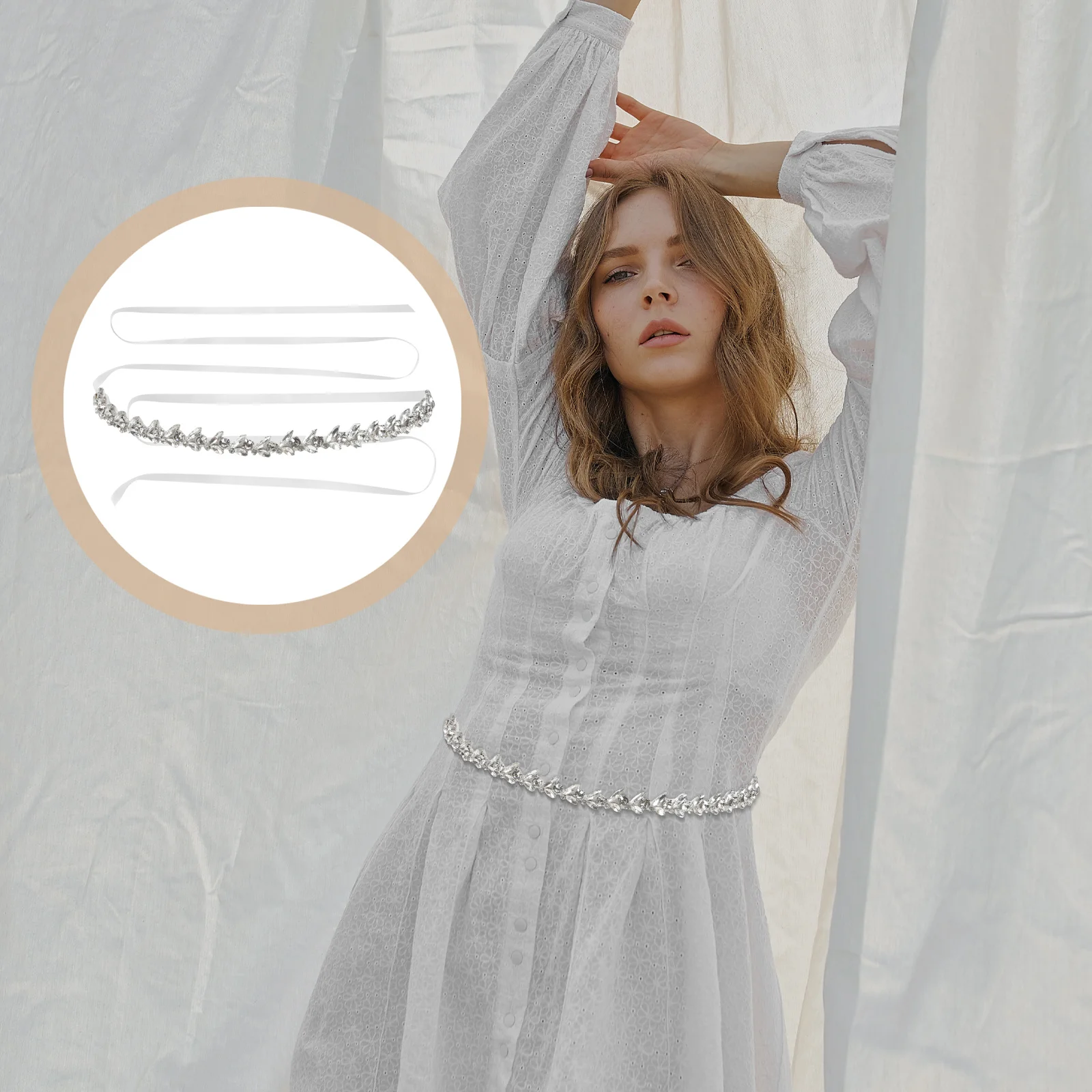 

1Pcs Rhinestone Bridal Waist Belt Pearl Decor Wedding Dress Accessory Bride Girdle Elegant Party Fashion Bride Girdle