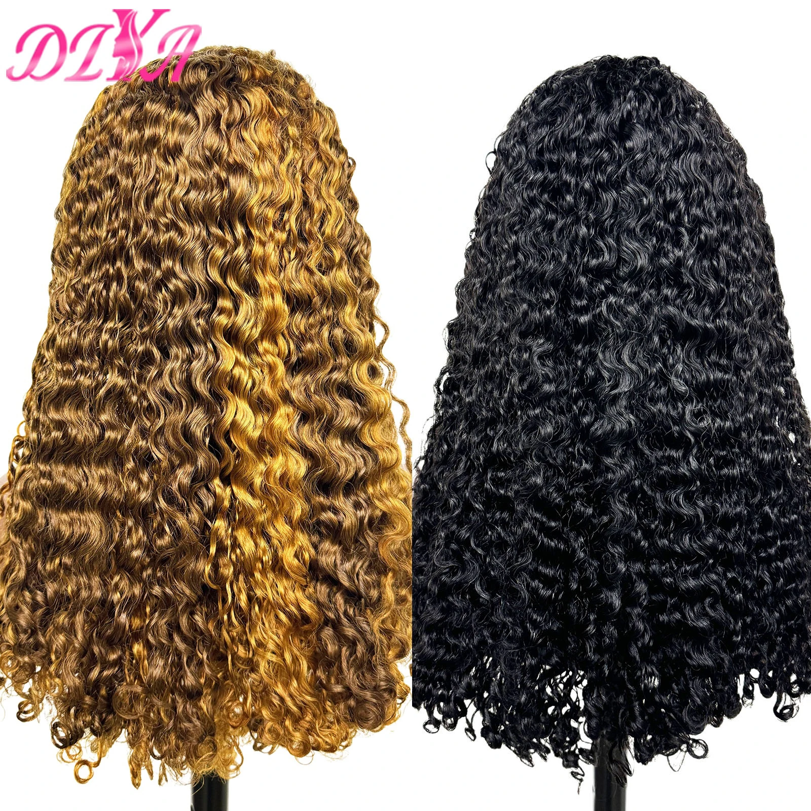 P4/30 Highlight 250% Density Burmese Curly Bob Human Hair Wigs for Women 13x4 Transparent Lace 12A Double Drawn Curly Hair Wigs