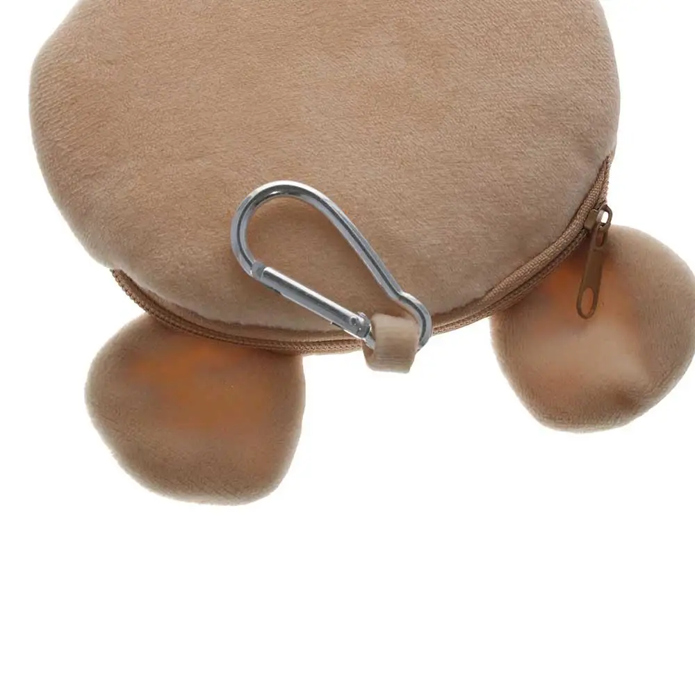 Porte-monnaie ours en peluche à fermeture éclair drôle, sac de rangement portable de dessin animé, portefeuille pour petits objets, sac pour enfants