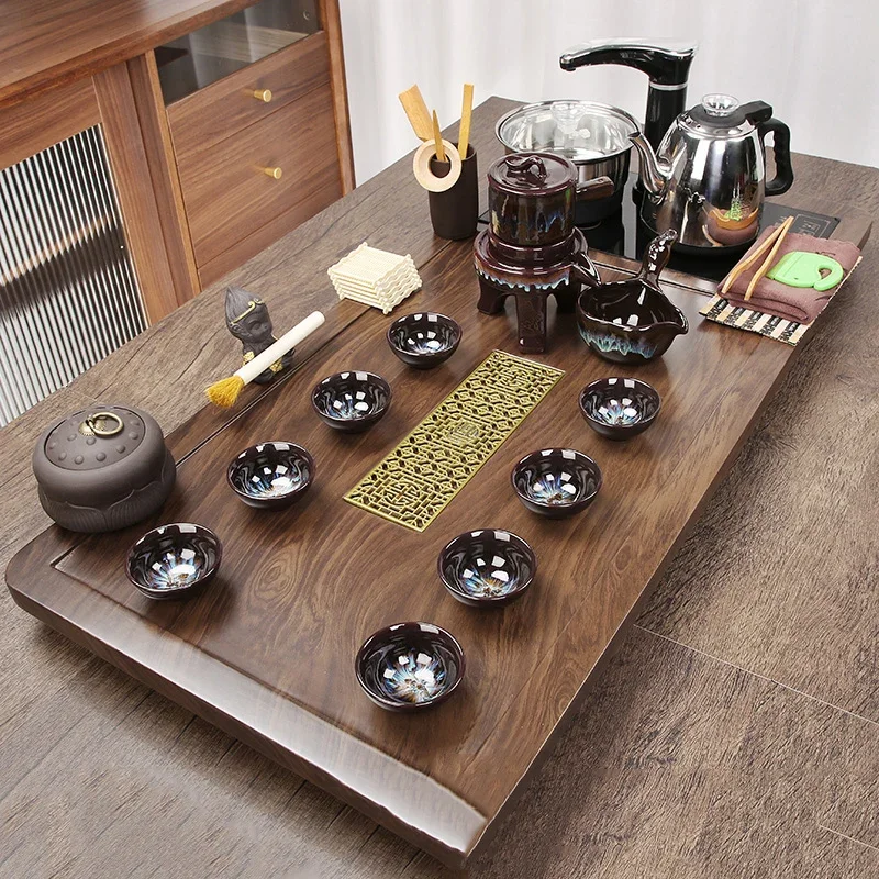 

Chinese Traditional Tea Set Kung Fu Wooden Tray Teapot Gaiwan Puer Red Tea Cup Set Coffeeware Teaware Tasse Dining Gift Set