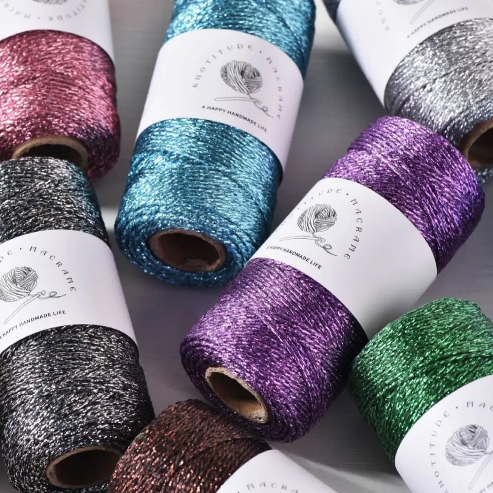 Neues 1mm Metallgarn zum Stricken und Häkeln, 100M Handgewebter Draht, Mehrfarbig, DIY Handgemachtes Geschenkverpackungsseil, Nähzubehör