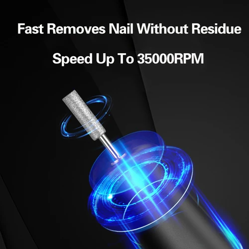 Imagen 2 del producto Taladro de uñas de 35000RPM, lima de uñas eléctrica recargable portátil con pantalla LCD HD, pulidor de uñas profesional para manicura