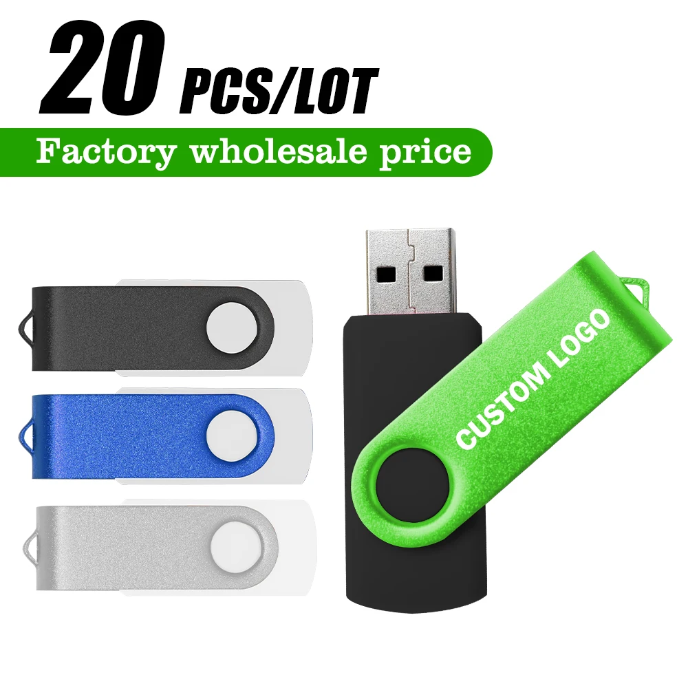

20pcs/lot Metal Usb Flash Drive128GB Pendrive 64gb Cle High Speed Memoria 3.0 Usb Stick 32GB 16GB 4GB Pen Drive Free Custom Logo