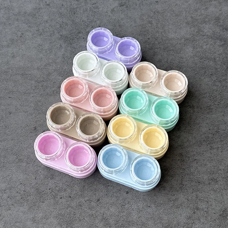 1 قطعة حالات العدسات اللاصقة شفافة ملونة عدسات لاصقة فتاة المحمولة الجمال تلميذ صندوق تخزين صناديق حاويات العناية بالعين