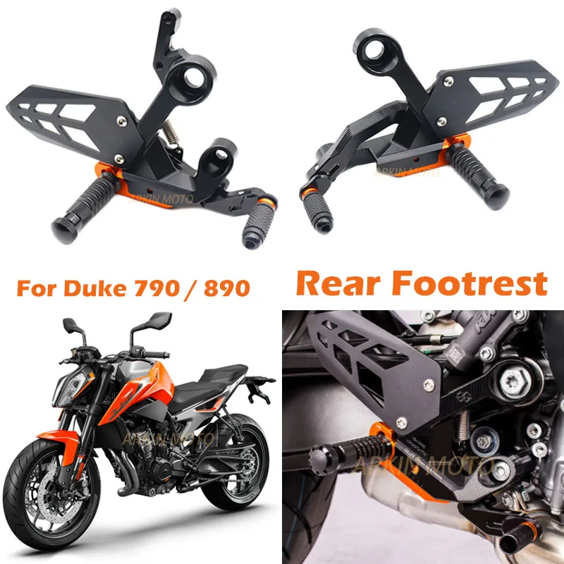 

Motorcycle Adjustable Rearset Footrests For Duke 790 890 Duke790 Duke890 Rear Footrest Sets CNC Aluminum Brand New