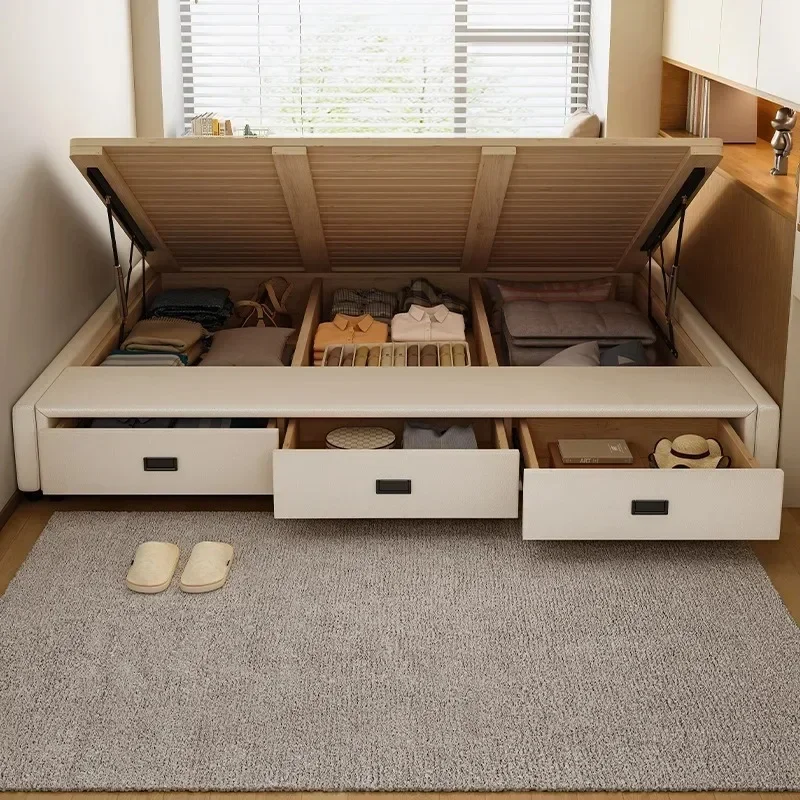 Storage storage bed without back bed row skeleton with drawer