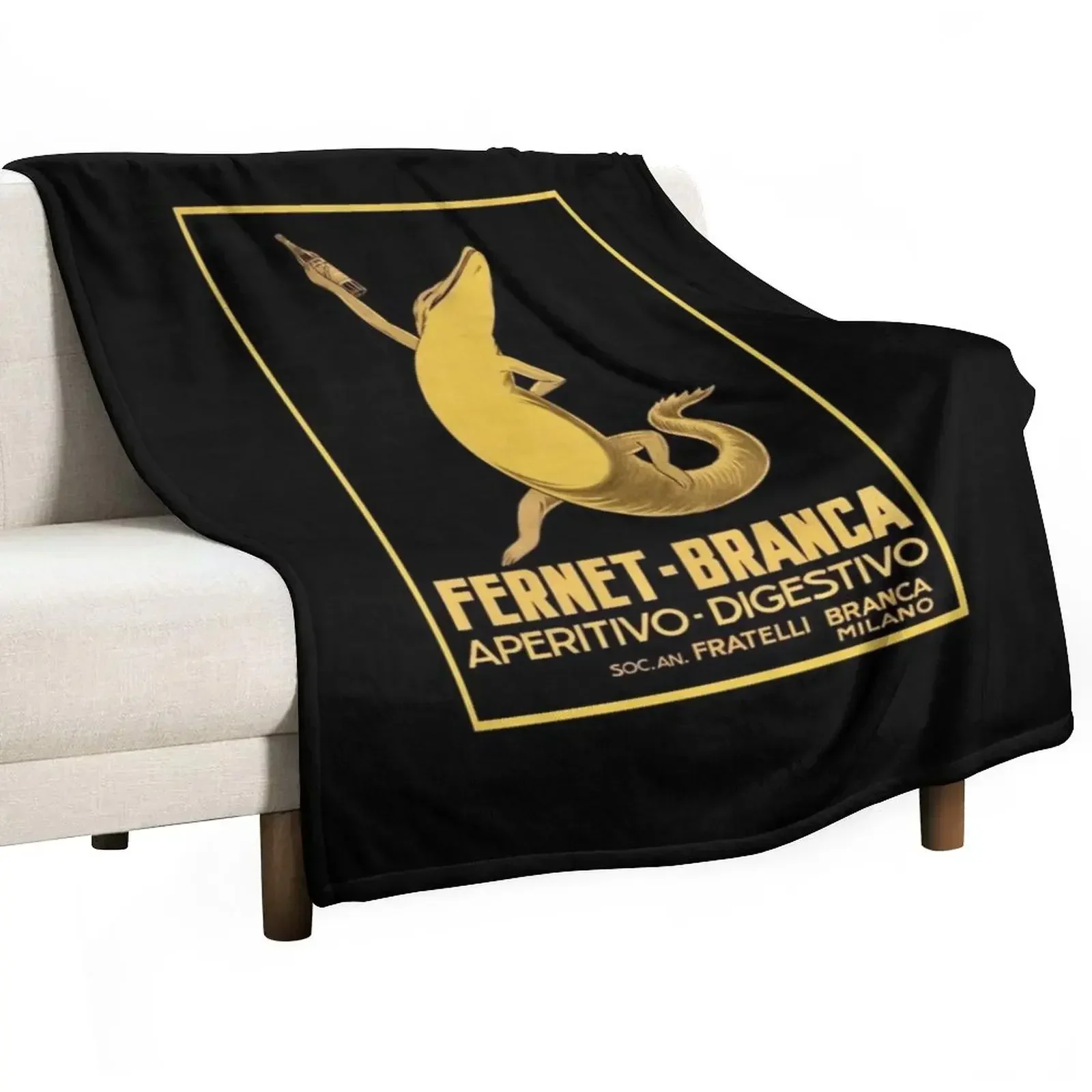 

Vintage Poster - Italy - Drink - Fernet Branca Milano Throw Blanket wednesday Camping Softs Blankets