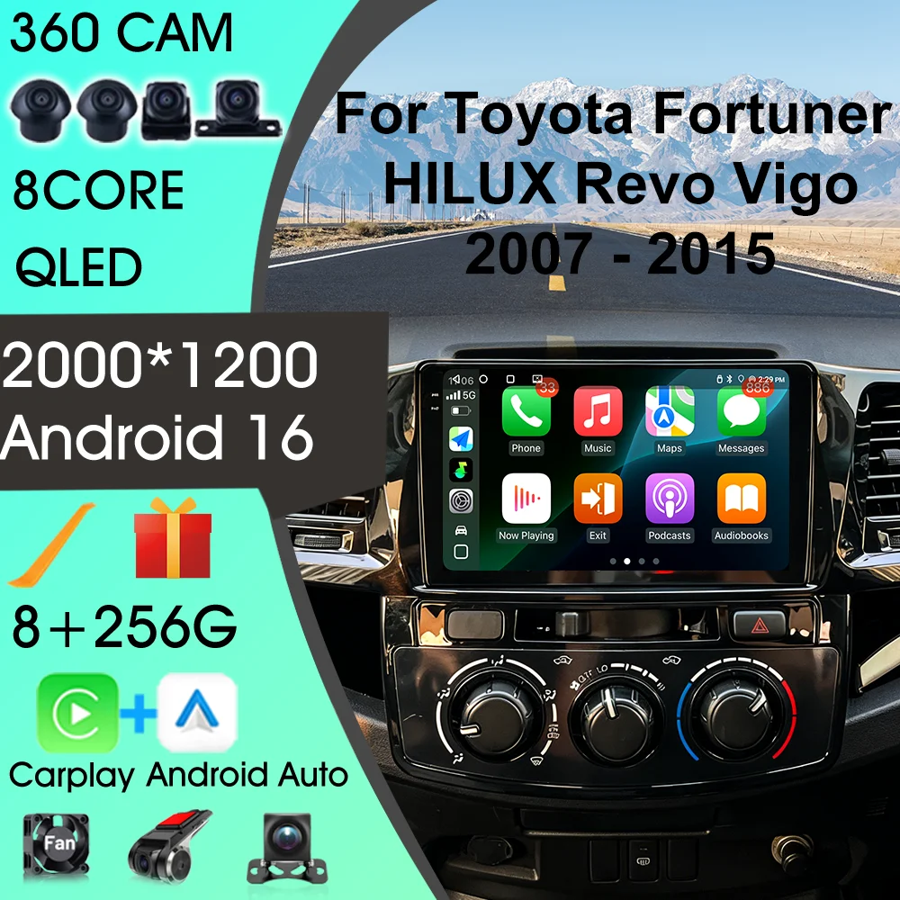 

Android 15 DVD 2Din Car Radio For Toyota Fortuner HILUX Revo Vigo 2007-2015 Video Player Autoradio Navigation GPS Carplay WiFi