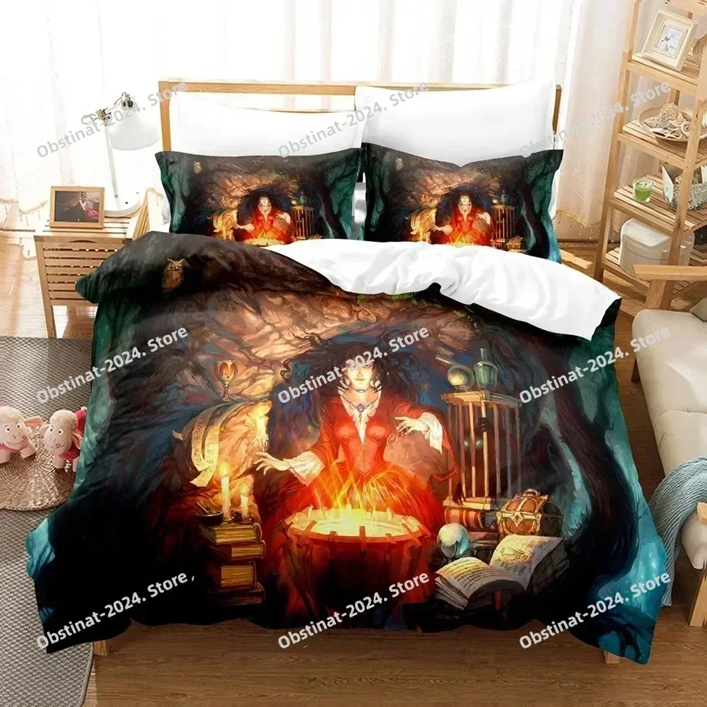 Fantasy Witch Dragon Llien World Bedding Set Printed single Comforter Quilt Bed Cover Pillow Case 3 Pieces Sets Kids Adult Size
