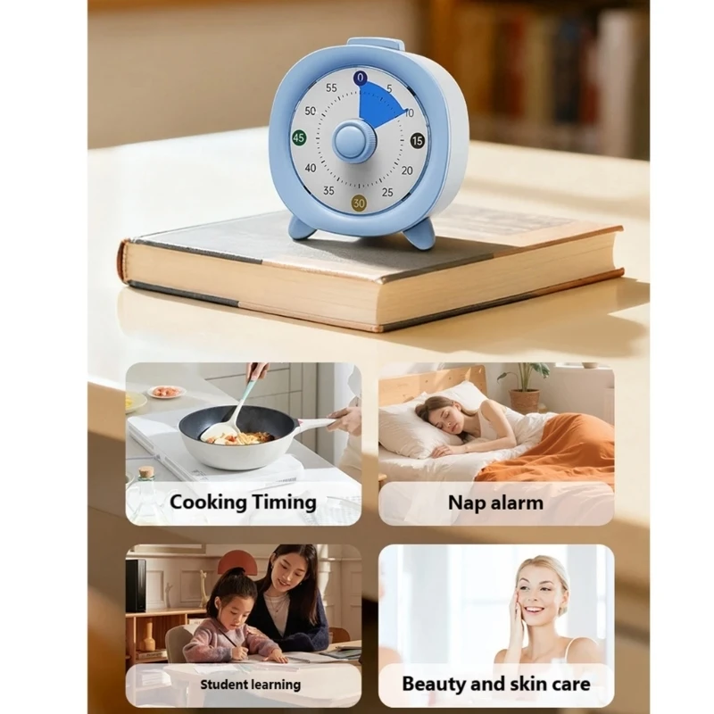  60 Minutes Visual Timer Quiet Operation Countdown Alarm Clock Kitchen Countdown Timer Time Management Tool