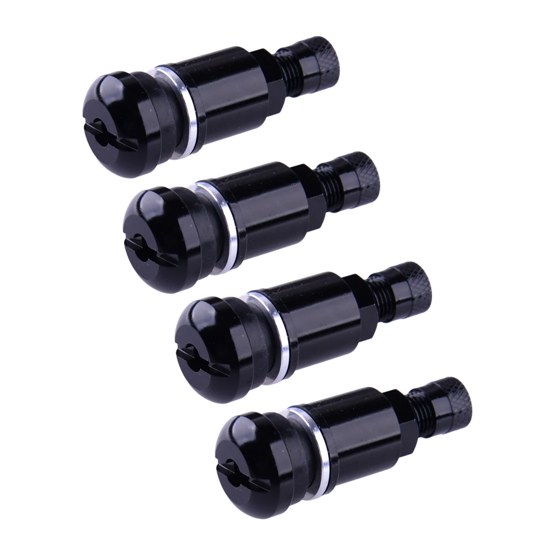 4pcs Black Aluminum Alloy Universal Car Motorcycle Bicycles 11.3mm Rim Tire Wheel Stem Valve