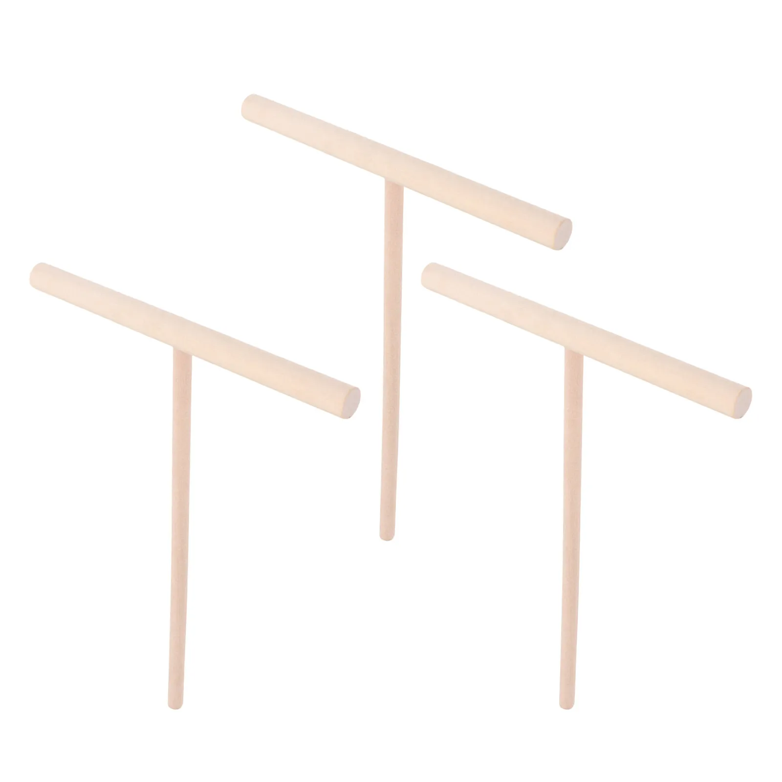 3Pcs Bamboo Pancake Spread Tool T-Shaped Crepe Spreader for Professional Batter Distribution Ergonomic Lightweight Kitchen